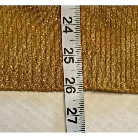 Vintage Y2K Gold Metallic Women's Knit Sweater Overlay Stretch Size XXL Sparkle - Picture 6 of 12